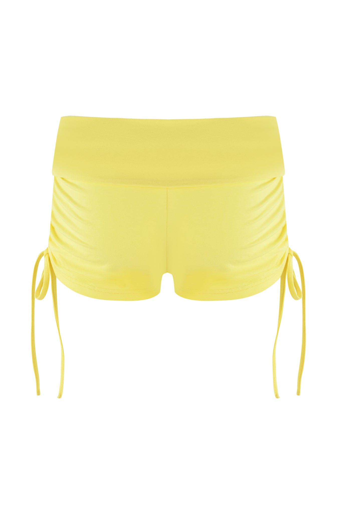 MIA SHORT - YELLOW by I.AM.GIA includes bamboo-fabric bikini bottoms with a fold-over waistband and adjustable side ties.