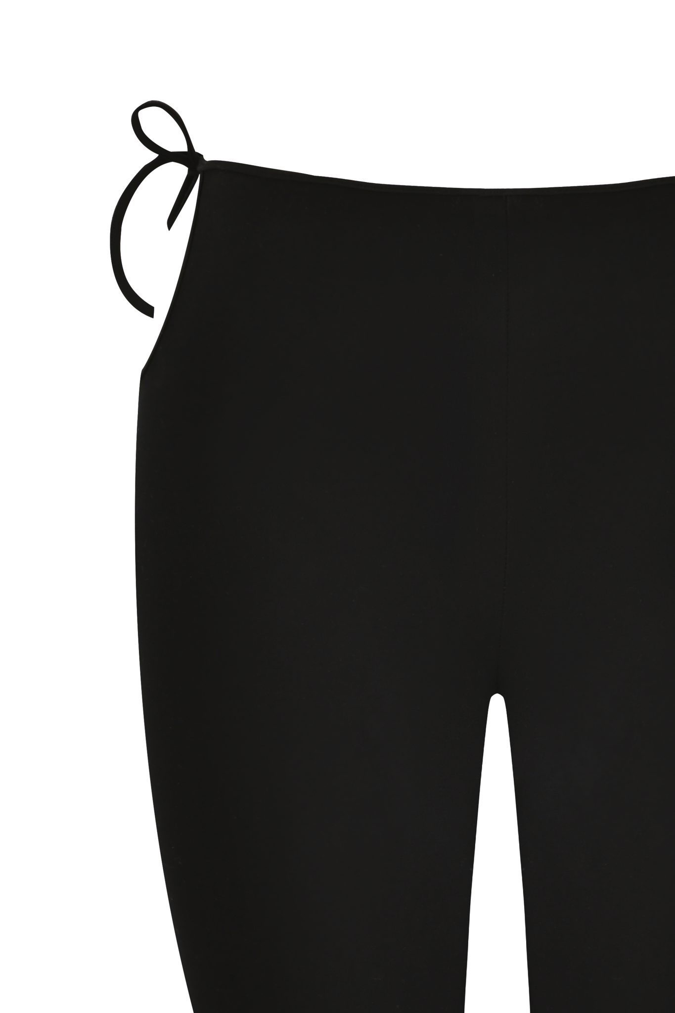 The YUNA CAPRI - BLACK by I.AM.GIA are high-waisted bikini bottoms featuring side tie detail and made from high stretch fabric for a flattering fit, shown front-facing on a white background.