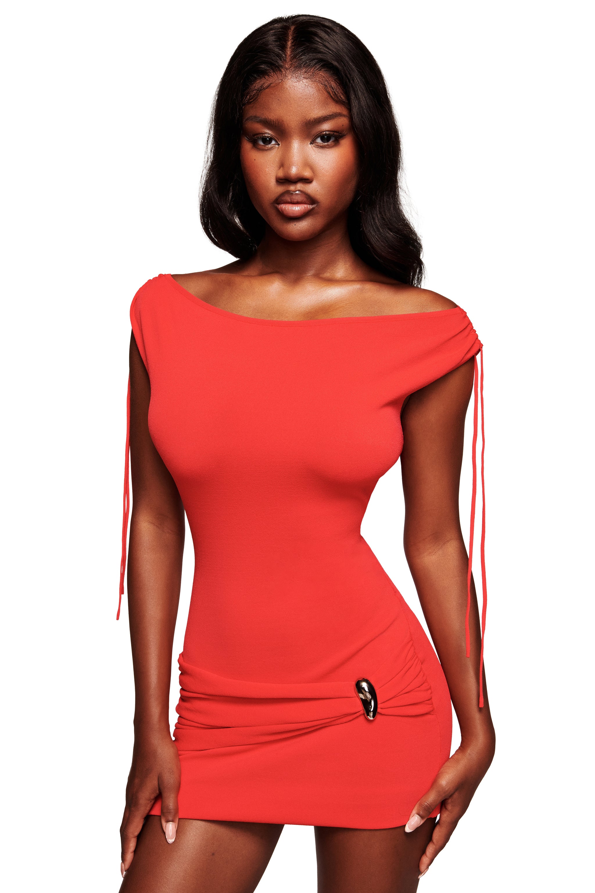 i am gia red dress Aiden Bandage Mini Dress in Red