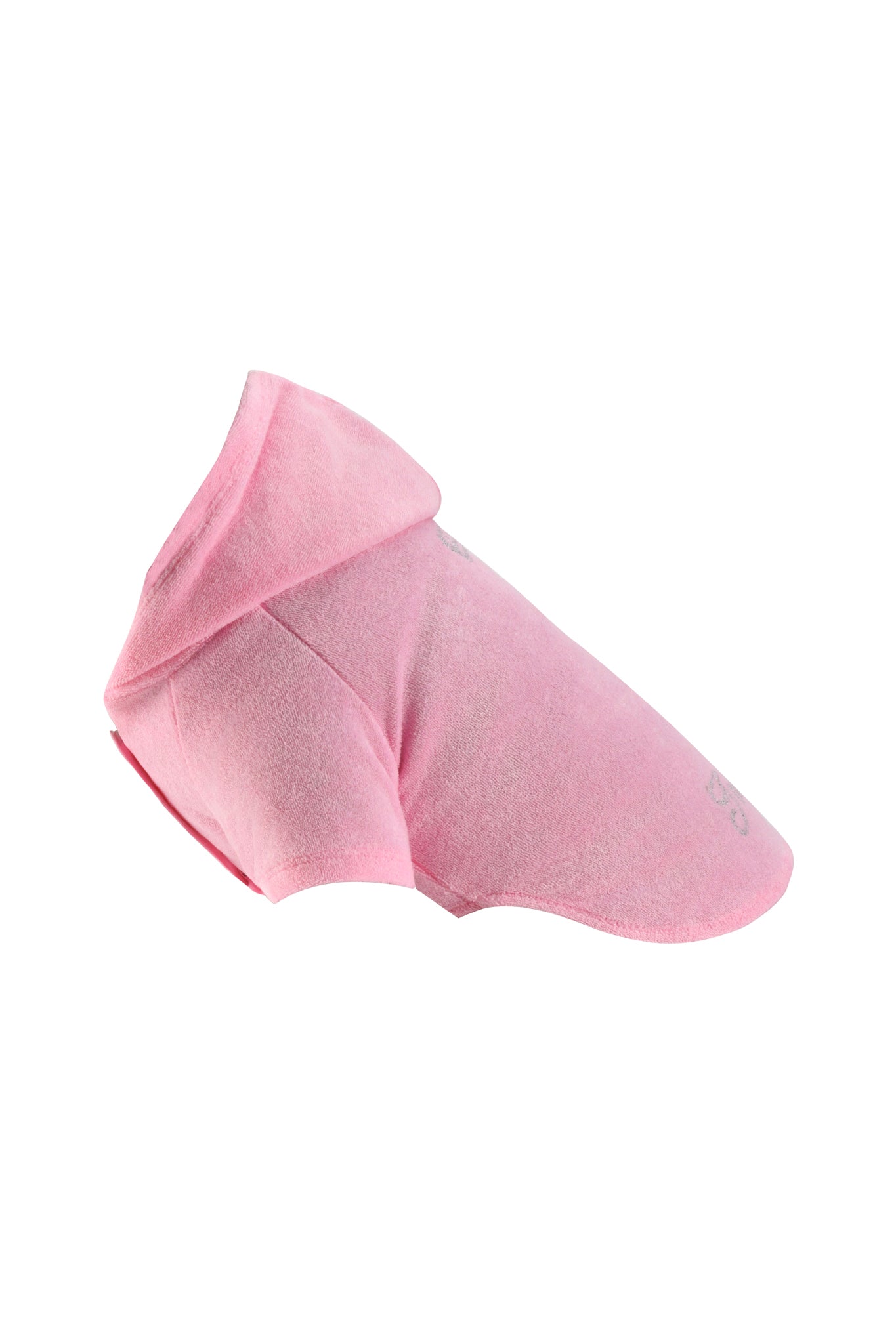 The I.AM.GIA HONEY DOG HOODIE in pink features a light pink color and short sleeves, perfect for adding style to your pup's outfit. Laid flat on a white background, it's an adorable choice for any fashionable dog.