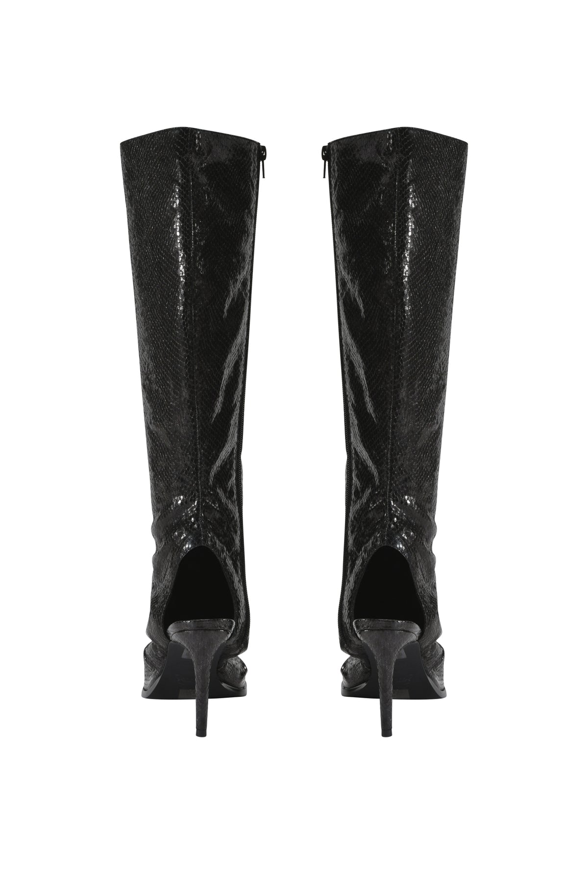 ANYA PEEP TOE BOOT - BLACK