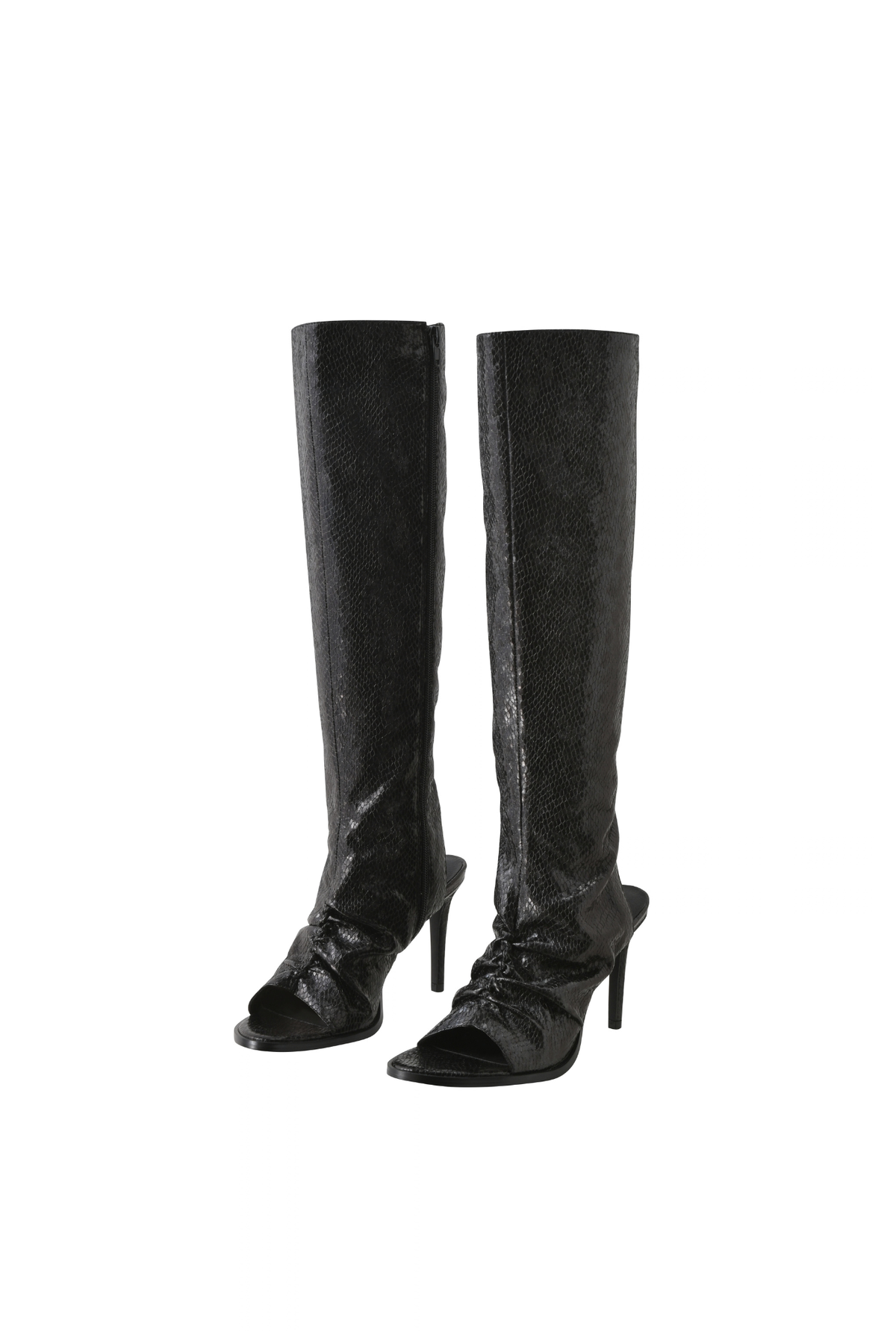 ANYA PEEP TOE BOOT - BLACK