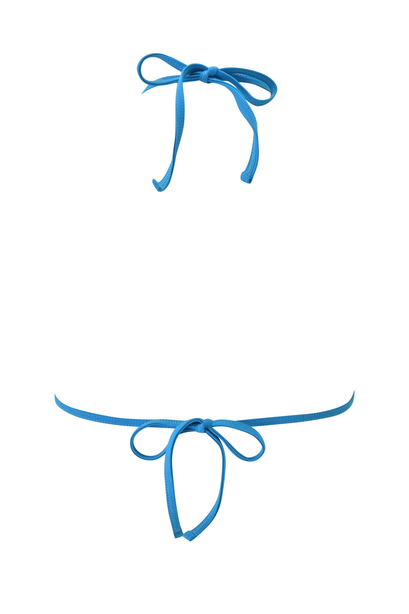 A T-REX AVA BIKINI TOP by I.AM.GIA, in pink, styled similarly to the iconic Ava Bikini, is shown with only its tied neck and waist straps visible against a white background.