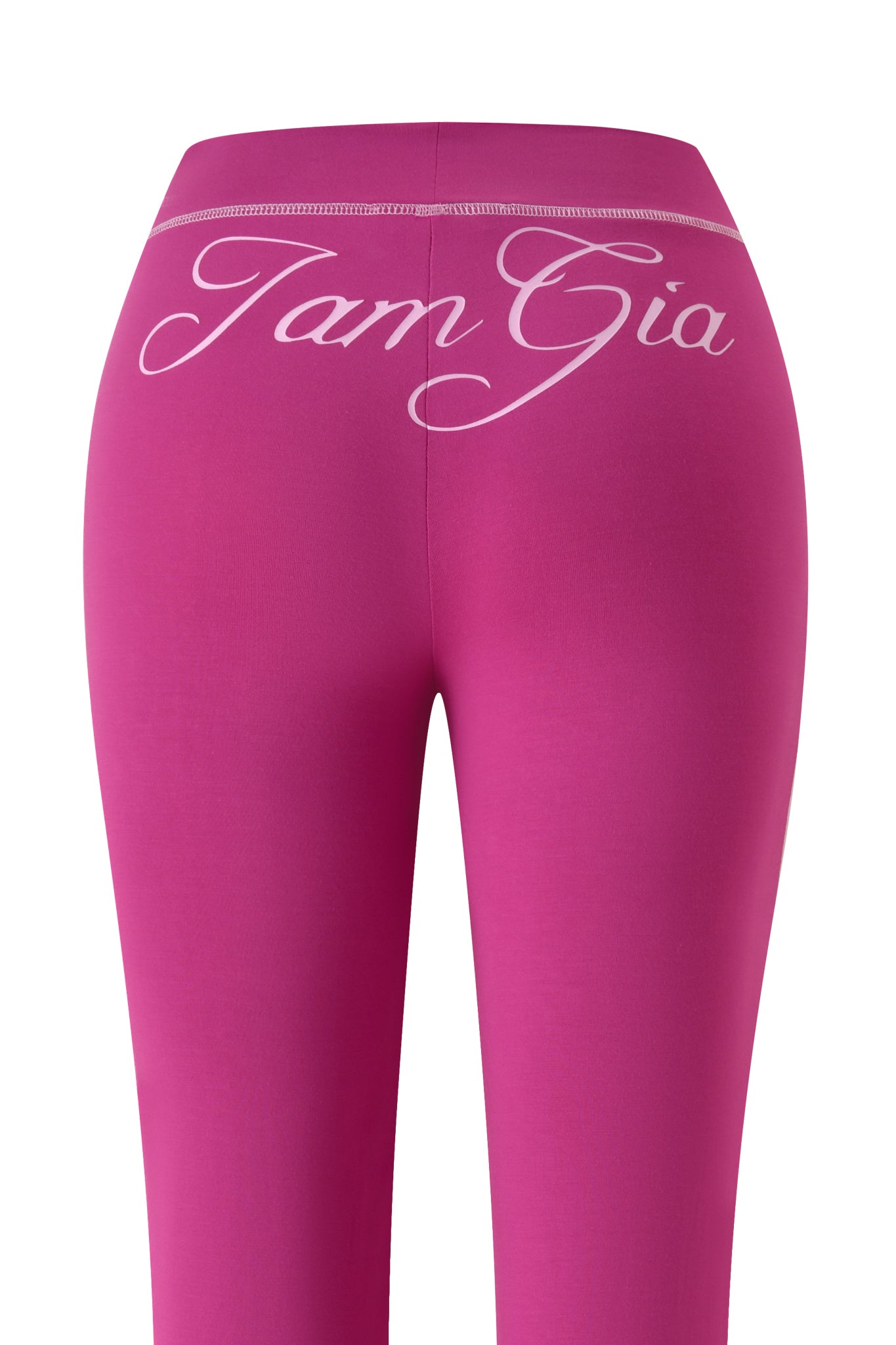 The BLARE TRACKPANT - RASPBERRY by I.AM.GIA features a flared leg design with "I.AM.GIA" in white script across the back waistband.