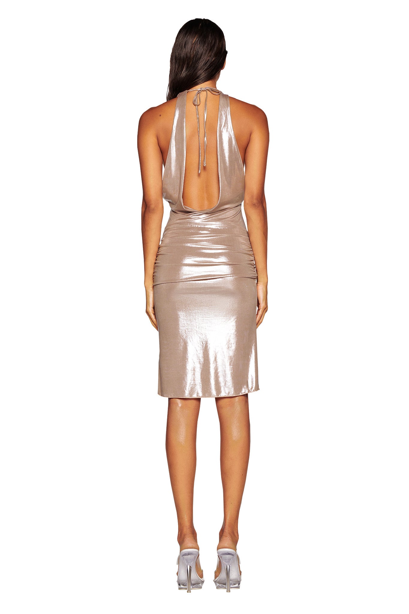 IRIE MIDI DRESS - GREY : SILVER : SHIMMER IRIE MIDI DRESS - GREY : SILVER : SHIMMER