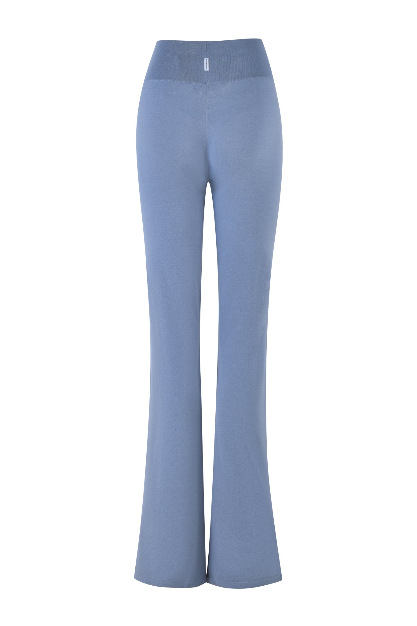 The AUDRINA PANT in steel blue by I.AM.GIA is a pair of high-waisted, flare pants displayed on a white background.