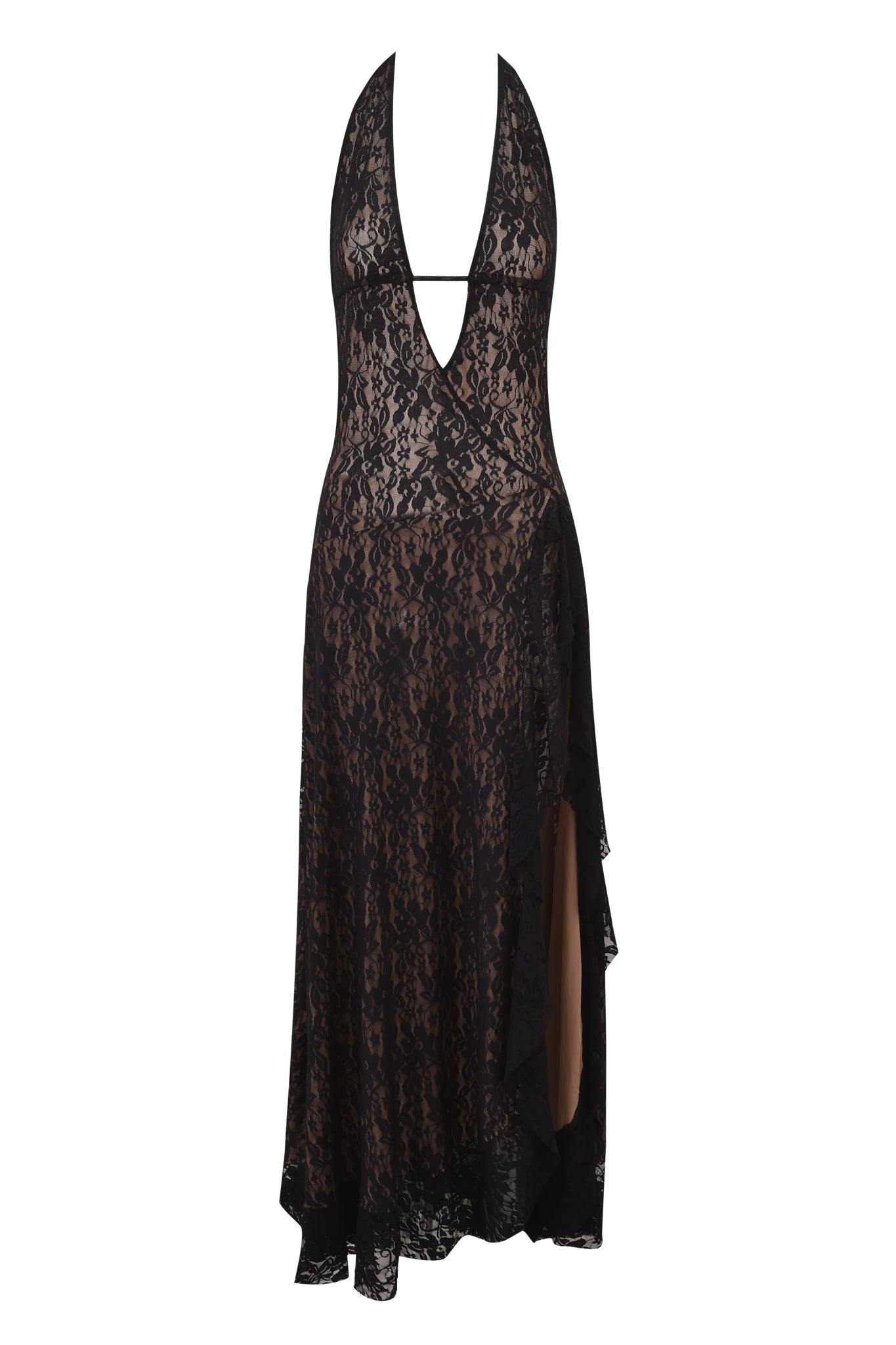 IRISIA LACE HALTER MAXI DRESS