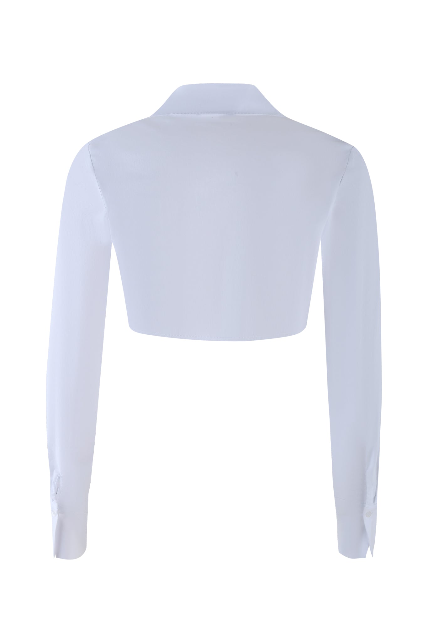 Back view of the MILLER TOP - WHITE by I.AM.GIA, a long-sleeve bolero jacket featuring a collar, buttoned cuffs, and an impeccably tailored fit.