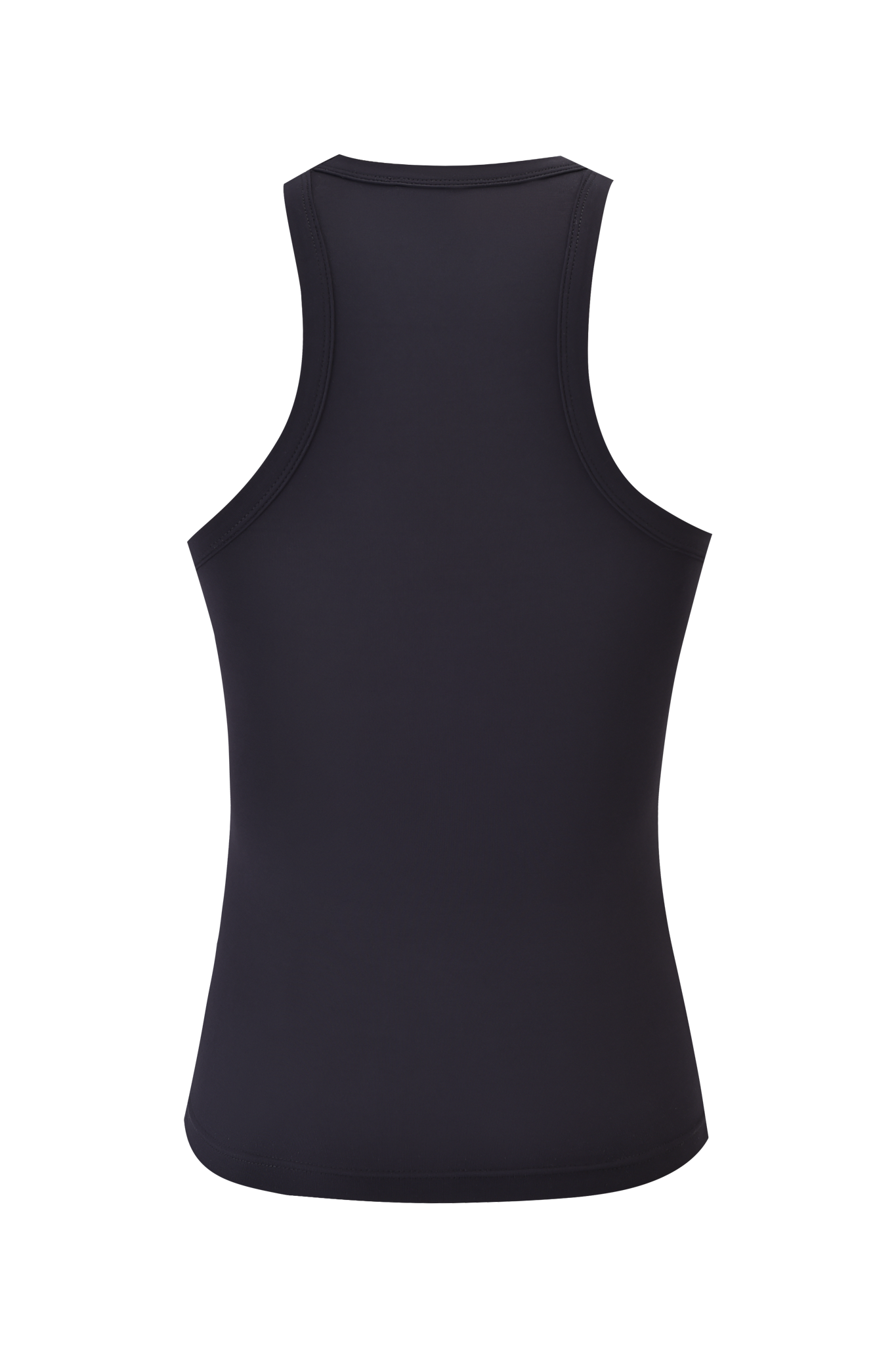 The GEMINI ZODIAC TANK - BLACK by I.AM.GIA is a body-con, sleeveless bamboo tank top, shown from the back on a white background.