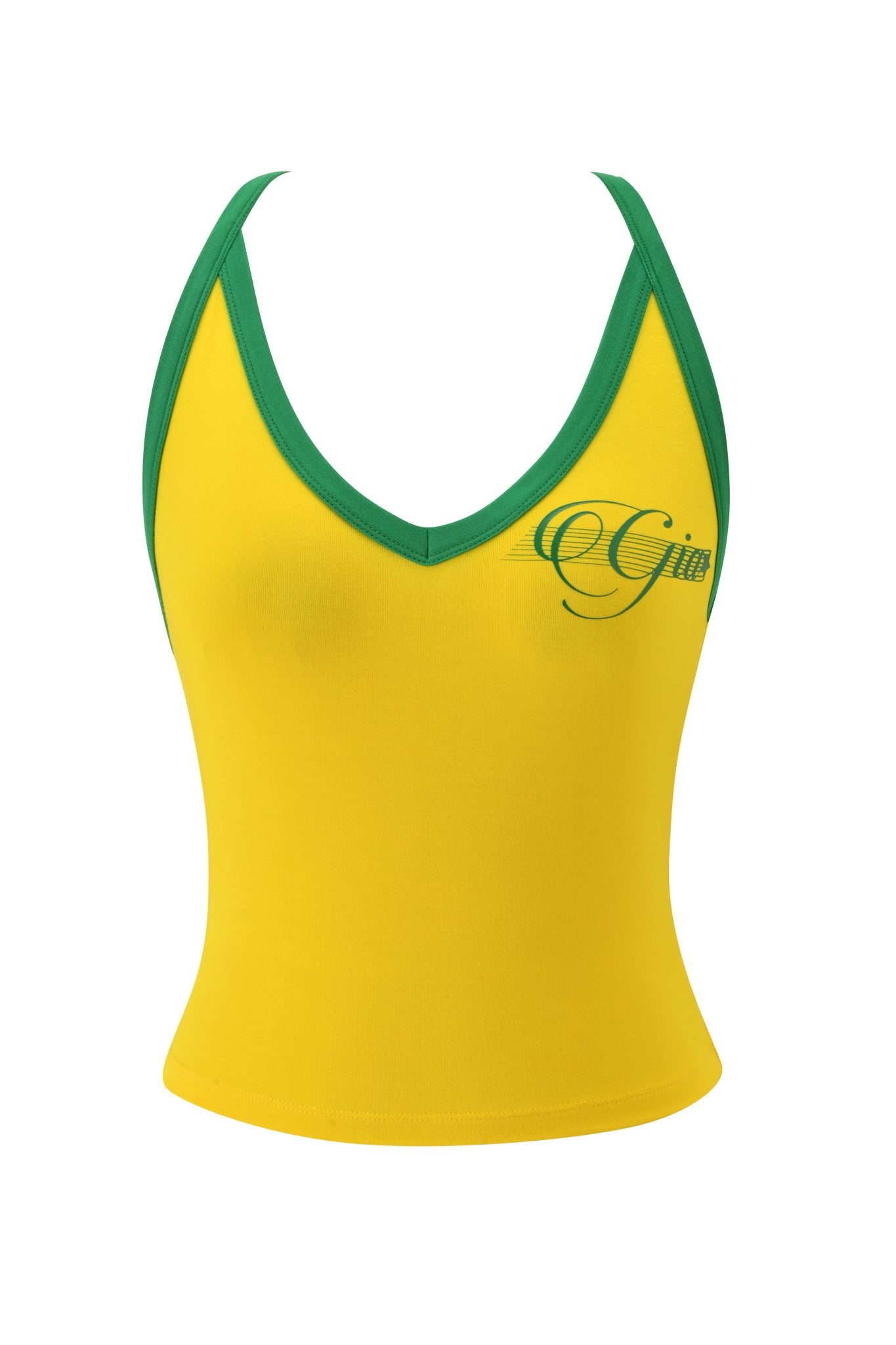 BLARE TWO-PIECE V-NECK TOP - YELLOW