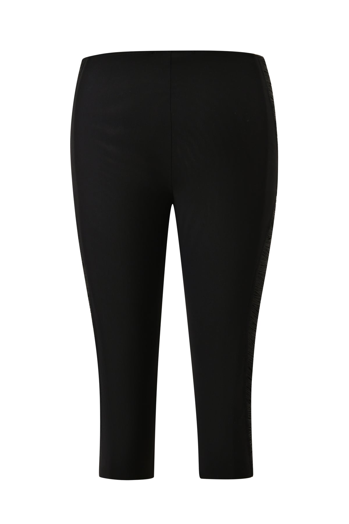 The DIXI CAPRI - BLACK by I.AM.GIA features a sleek, bodycon fit, shown here from the back against a white background. These capri pants offer a smooth, form-fitting silhouette with a seamless design and no visible pockets or embellishments.