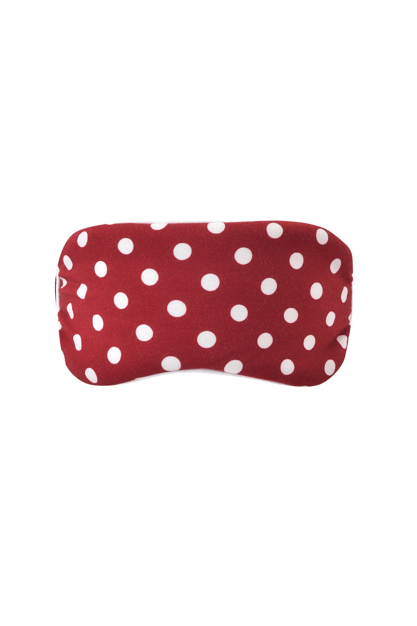 The MELANIE SLEEPWEAR - RED POLKA DOT by I.AM.GIA features a red sleep mask with white polka dots, perfect for pairing with matching pieces to create a coordinated polka dot sleepwear set.