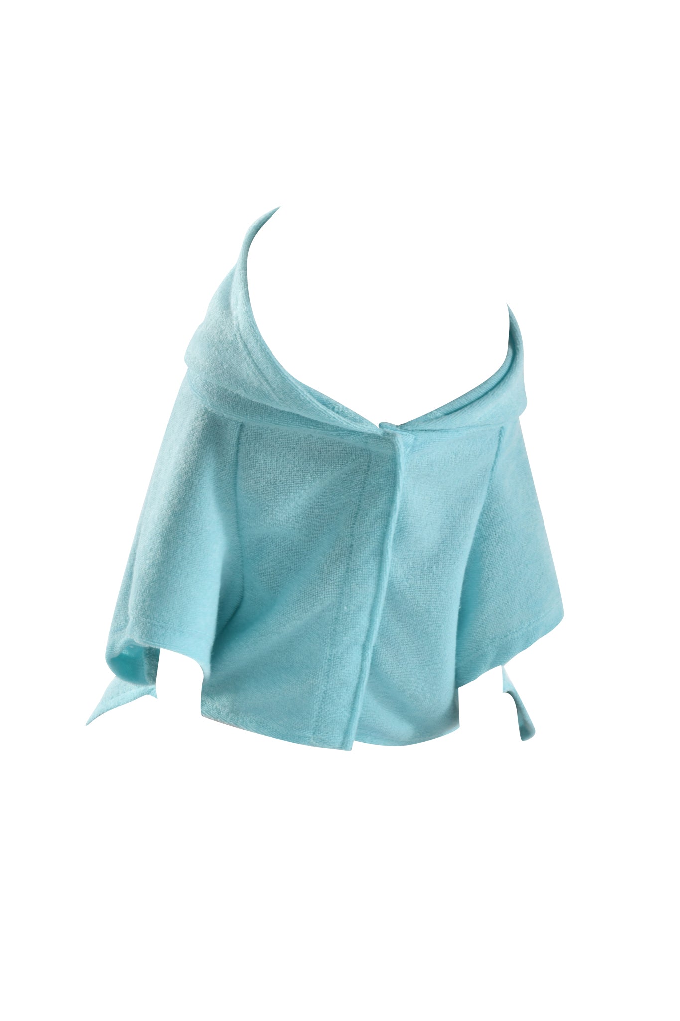 The HONEY DOG HOODIE - BABY BLUE by I.AM.GIA is a stylish, short-sleeved dog hoodie with a wide collar, front button closure, and side ties for a secure fit—perfect for elevating your pup’s wardrobe.