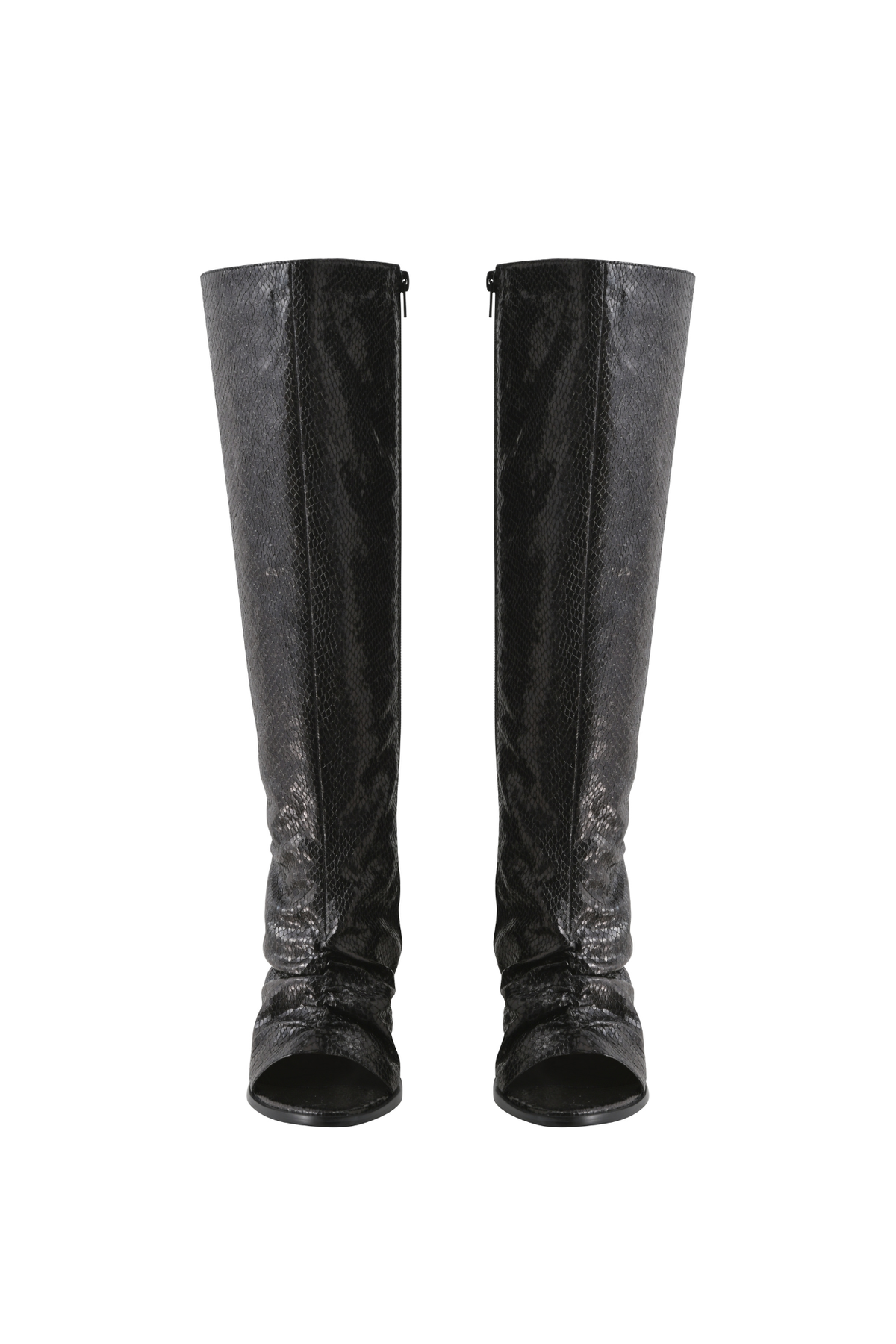 ANYA PEEP TOE BOOT - BLACK