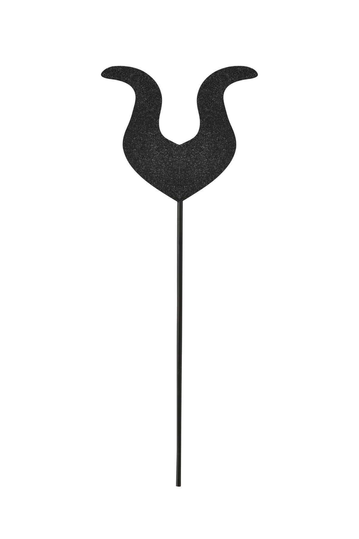 Add a bold statement to your look with the KIARA DARK ANGEL WINGS SET in black by I.AM.GIA, featuring striking black wings with a cutout shape at the top reminiscent of Maleficent’s iconic headdress—perfect for completing any dark angel or angel devil costume. Displayed on a plain white background.