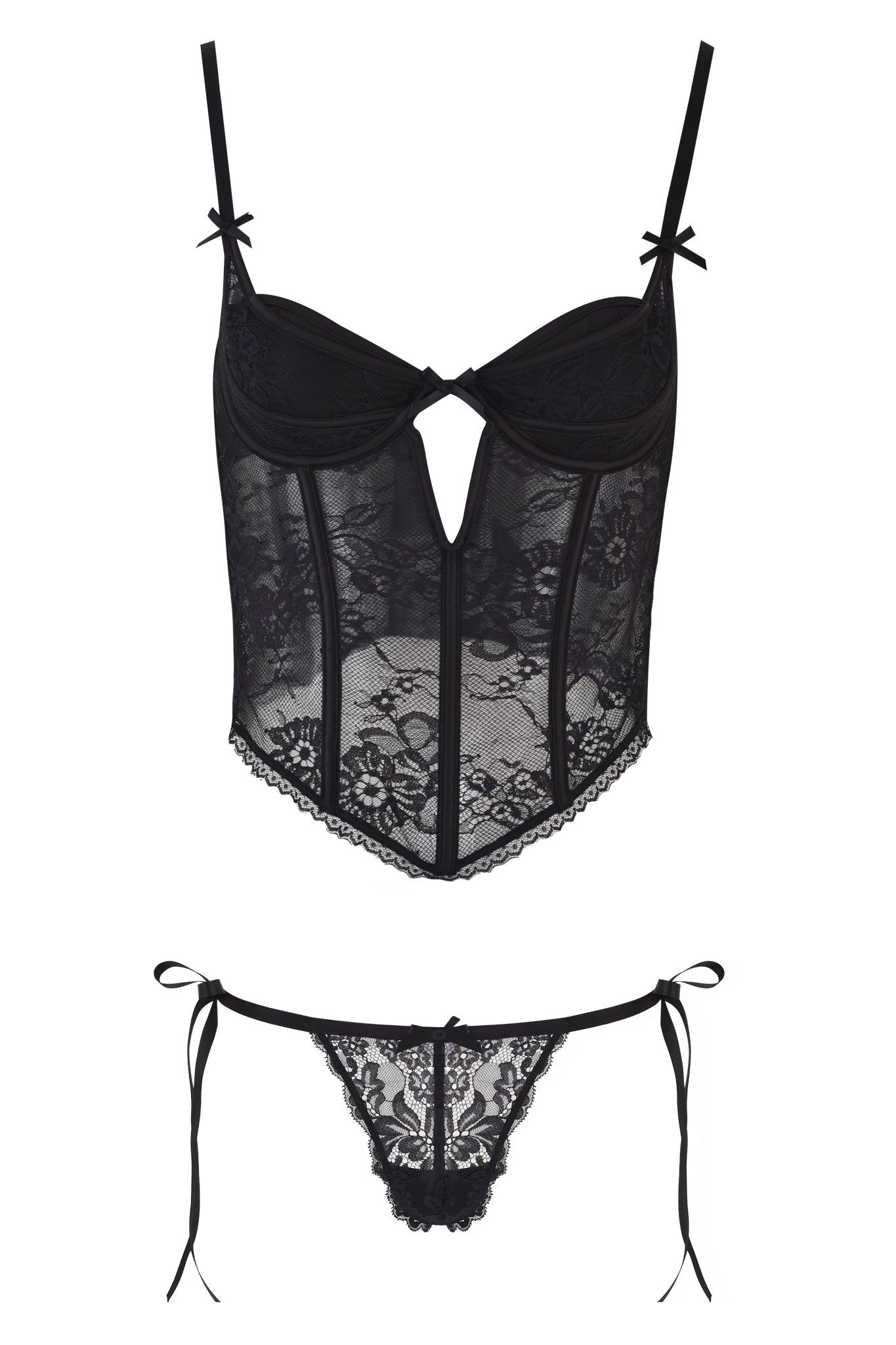 JACQUELINE BUSTIER SET - BLACK