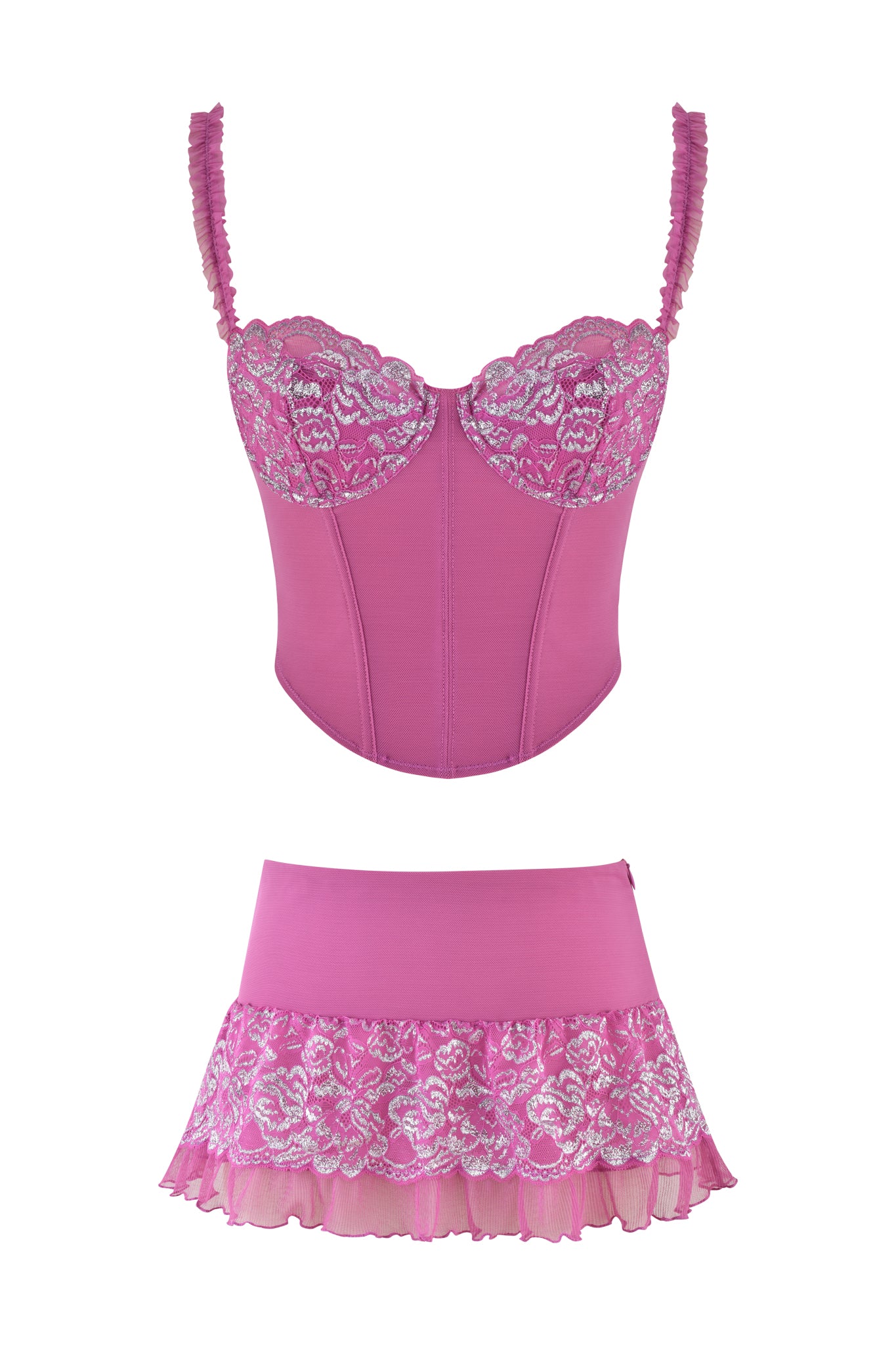 NYSSA 2.0 METALLIC BUSTIER SET - PINK